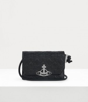 Vivienne Westwood Card Holder With Strap Black | 524063VTP