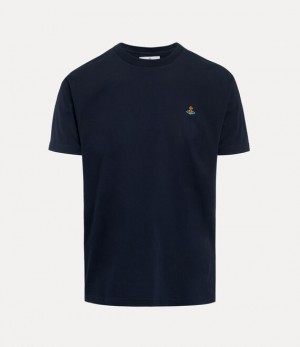 Vivienne Westwood Classic T-shirt Multicolour Orb Navy | 256093PGR