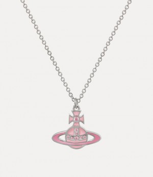 Vivienne Westwood Concetta Bas Relief Pendant Necklace Platinum/Pink,Fuchsia/Rose | 504871FVB