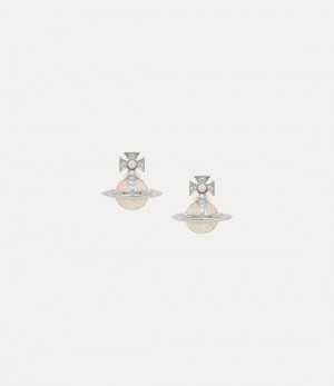 Vivienne Westwood Franca Earrings Platinum / White Cz / White Synthetic Opal | 364187KEU