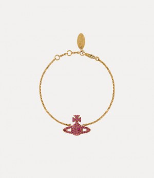 Vivienne Westwood Grace Bas Relief Bracelet Pink Gold / Gold / Fuchsia Crystal | 380196HMP