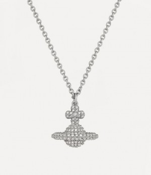 Vivienne Westwood Grace Small Pendant Necklace Platinum / Crystal | 405183IUM