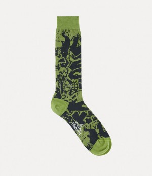 Vivienne Westwood Graffiti Sock Mint | 054683ZHJ