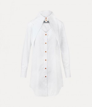 Vivienne Westwood Heart Shirt Dress White | 892156ZIK