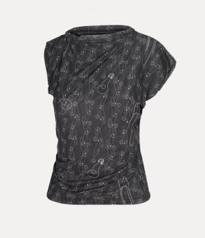 Vivienne Westwood Hebo Top Black Safety Pins | 879645USZ