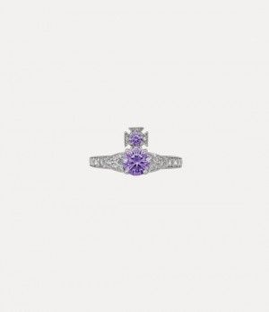 Vivienne Westwood Ismene Ring Platinum / Lavender, White Cz | 690528PUQ