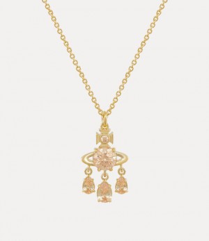 Vivienne Westwood Joaquina Pendant Necklace Gold / L-champagne Cz | 175923OCT