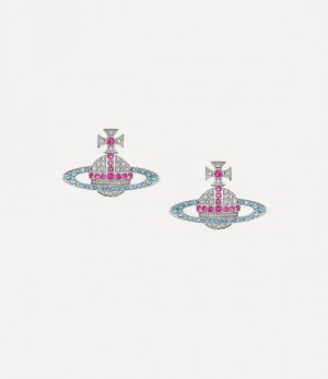 Vivienne Westwood Kika Earrings Platinum / Crystal, Fuchsia, Indicolite Crystal | 641780UHP