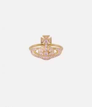 Vivienne Westwood Little Orb Ring Gold / Pink Cz | 704268JZT