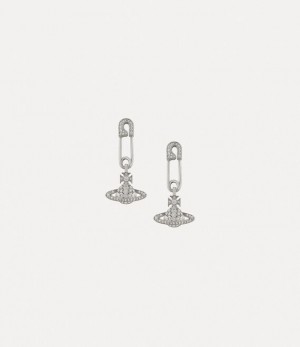 Vivienne Westwood Lucrece Earrings Platinum / White Cz | 067342VLS