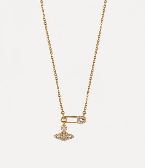 Vivienne Westwood Lucrece Pendant Necklace Gold White Cz | 150846JTA