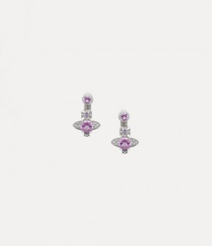 Vivienne Westwood Maitena Earrings Platinum / Pink, White Cz | 078462PEV