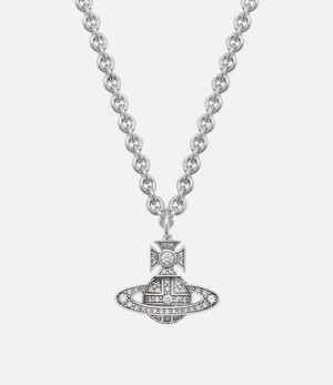 Vivienne Westwood Man. Carmelo Bas Relief Pendan Antique Platinum / Platinum / White Cz | 786034FMJ