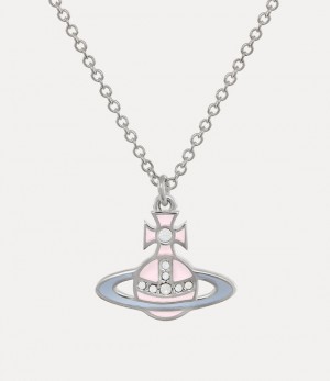 Vivienne Westwood Man. Concetta Pendant Necklace Platinum/Pale Pink,Transparent Pastel Blue | 137450SQJ