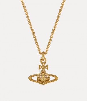 Vivienne Westwood Mayfair Bas Relief Pendant Necklace Gold Crystal Ab | 286401MKB