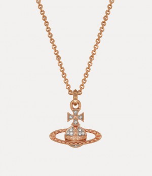 Vivienne Westwood Mayfair Bas Relief Pendant Necklace Pink Gold | 381679MTP