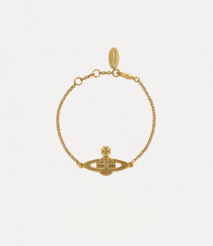 Vivienne Westwood Mini Bas Relief Chain Bracelet Gold Light Colorado Topaz | 612038TUY