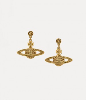 Vivienne Westwood Mini Bas Relief Drop Earrings Gold Light Colorado Topaz | 601478KNZ