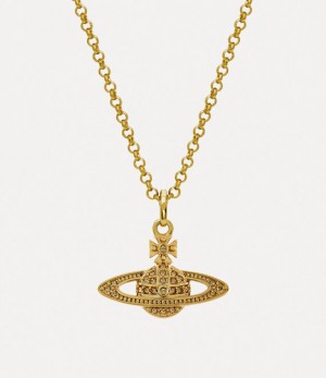 Vivienne Westwood Mini Bas Relief Pendant Gold Light Colorado Topaz | 358176BLI