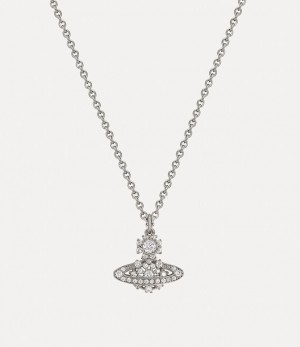 Vivienne Westwood Narcissa Pendant Platinum / White Cz | 872154TUH