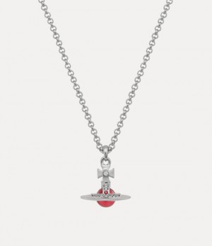 Vivienne Westwood New Petite Orb Pendant Platinum/Indian Pink Cz/Padparadscha,Light | 179453AIJ