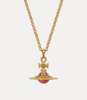 Vivienne Westwood New Tiny Orb Pendant Gold/Indian Pink Cz/Emerald,Siam,Montana,Light | 640732SYC