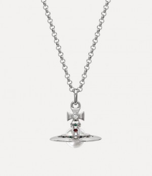 Vivienne Westwood New Tiny Orb Pendant Necklace Platinum | 795031TXA