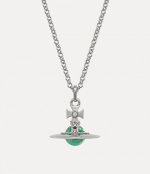 Vivienne Westwood New Tiny Orb Pendant Platinum/Mint Green/Multi | 162705KYH