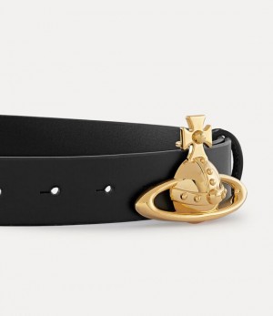 Vivienne Westwood Orb Buckle Belt / Light Gold Black | 107482NYB