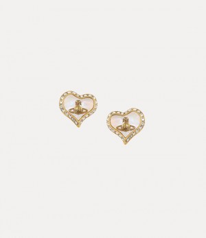 Vivienne Westwood Petra Earrings Gold / White Pearl Tint Mop / White Crystal | 293658CIQ