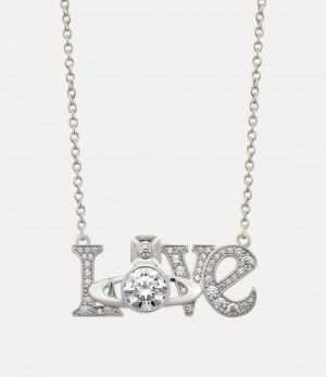 Vivienne Westwood Roderico Pendant Necklace Platinum / White Cz | 968052YEI