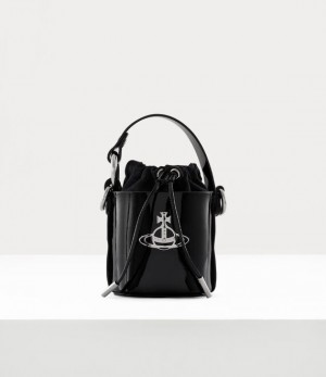 Vivienne Westwood Shiny Patent Mini Daisy Bag Black | 185760UXO