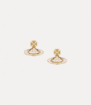 Vivienne Westwood Simonetta Bas Relief Earrings Gold / Creamrose Pearl / Light Lavender Enamel | 652903RNP