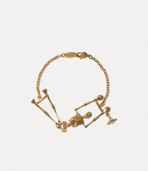 Vivienne Westwood Skeleton Bracelet Gold / Ivory Enamel | 140638WXS