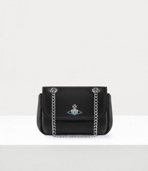 Vivienne Westwood Small Purse With Chain Black | 647835SYV