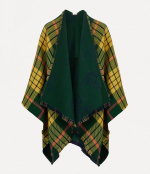 Vivienne Westwood Tartan Poncho Dark Green | 429815HIJ