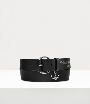 Vivienne Westwood Wide Alex Charm Belt Black - Silver Hw | 915386LMT