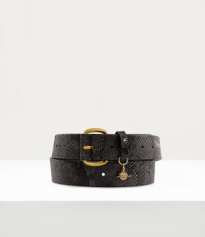 Vivienne Westwood Wide Alex Charm Belt Black | 328106IYU