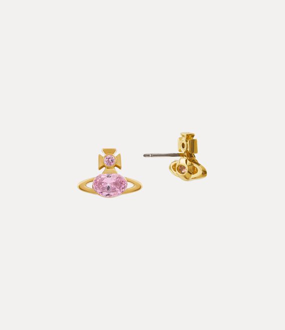 Vivienne Westwood Allie Earrings Gold / Pink Cz | 942086MPJ