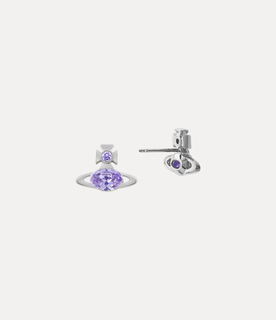 Vivienne Westwood Allie Earrings Platinum / Lavender Cz | 067825QEK