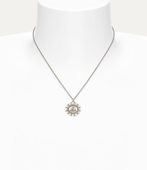 Vivienne Westwood Amaya Pendant Necklace Platinum / Creamrose Pearl | 640591MLN