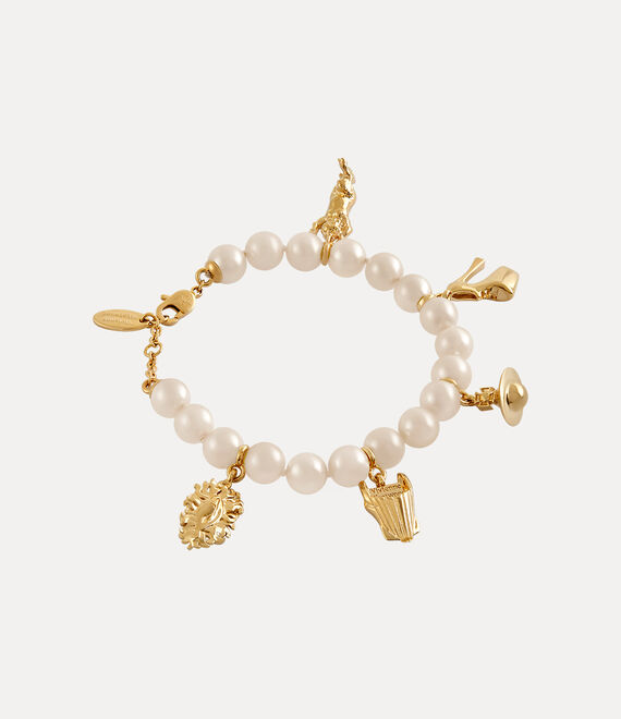 Vivienne Westwood Anglo Pearl Bracelet Gold / Creamrose Pearl | 938652ILO