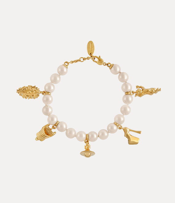 Vivienne Westwood Anglo Pearl Bracelet Gold / Creamrose Pearl | 938652ILO