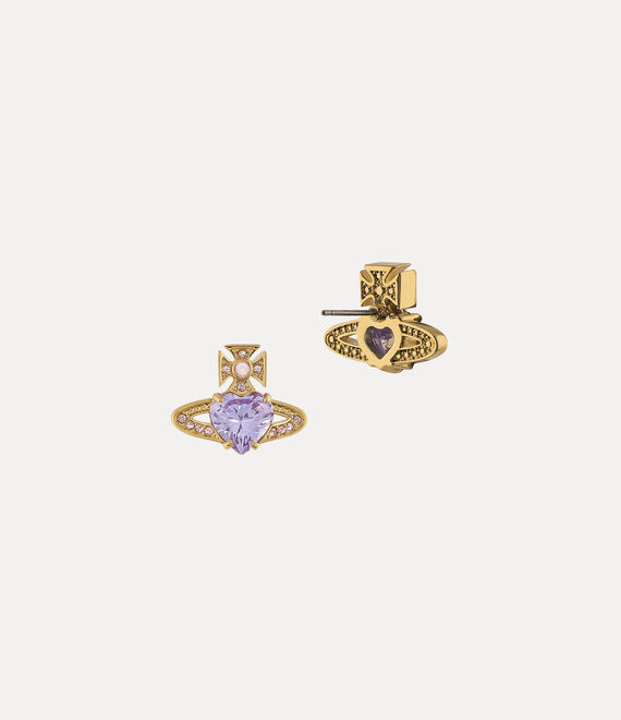 Vivienne Westwood Ariella Earrings Gold/Rose Opal,Vintage Rose Crystal/Lavender Cz | 235618PAF