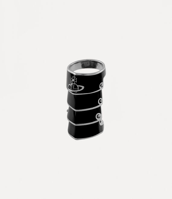 Vivienne Westwood Artemis Ring Platinum / Black Resin | 835420HBU