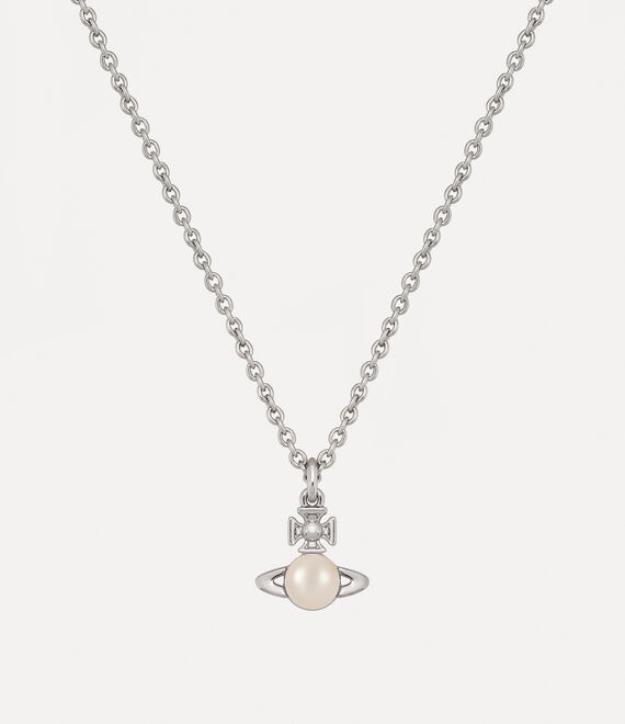 Vivienne Westwood Balbina Pendant Platinum / Cream Pearl | 137824FMW