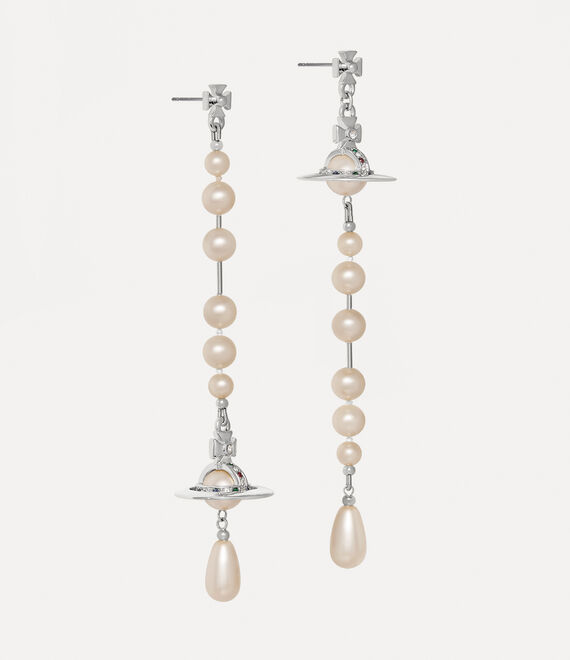 Vivienne Westwood Broken Pearl Earrings Platinum/Pearl/Multi | 164035VQP