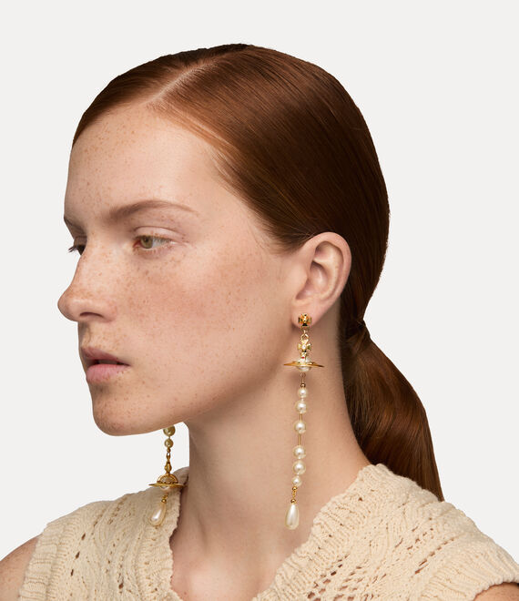 Vivienne Westwood Broken Pearl Earrings Gold/Pearl/Multi | 512648YBL