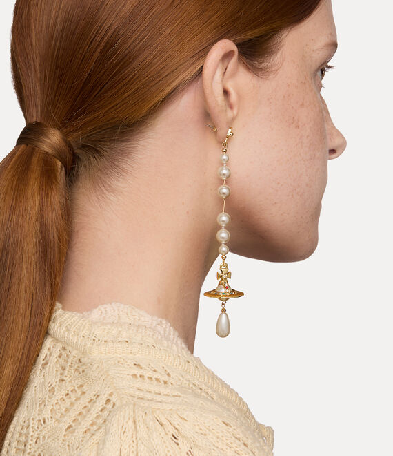 Vivienne Westwood Broken Pearl Earrings Gold/Pearl/Multi | 512648YBL