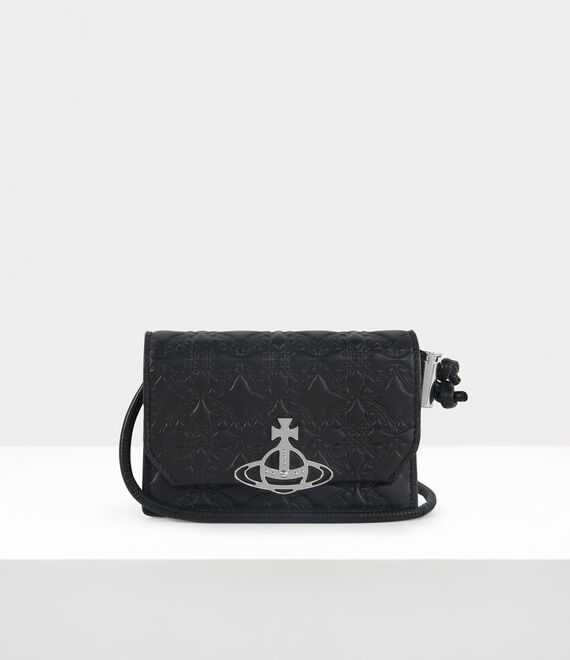 Vivienne Westwood Card Holder With Strap Black | 185023RPM